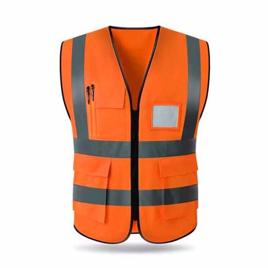 Hi Vis Reflective Waistcoat Night Glowing Fluorescent Vest with Pocket