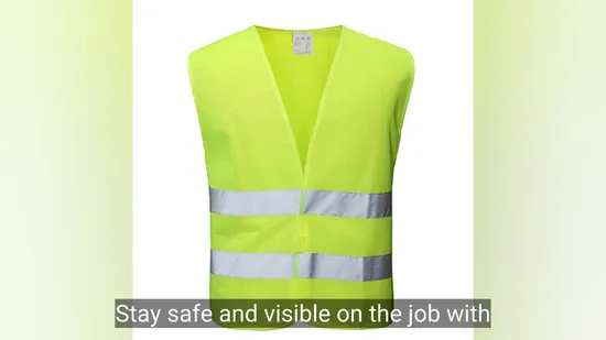 Custom Logo Polyester Two Tone Workwear High Visibility Value Mesh Standard Zipper Reflective Safety Vest 